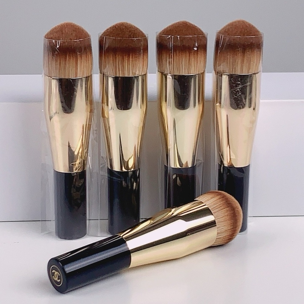 Brand New Chanel Gold and Black Makeup Brush Set (each)